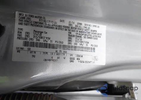 2014 Ford Focus Se from USA, damaged, VIN 1FADP3K27EL239392